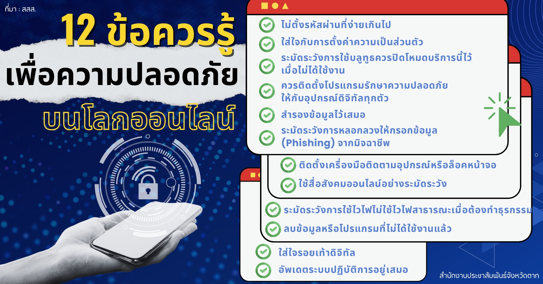 12 ข้อควรรู้เพื่อความปลอดภัยบนโลกออนไลน์